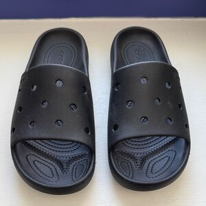 CROCS Black Perforated Slides